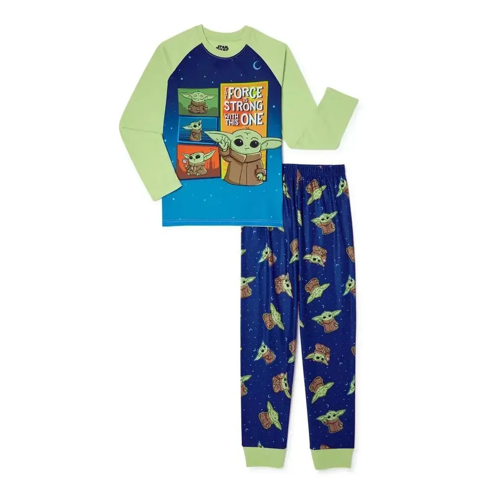 Star Wars Boys Baby Yoda The Force Is Strong Long Sleeve Pajama Set Size 6/7 New